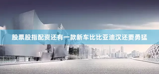 股票股指配资还有一款新车比比亚迪汉还要勇猛
